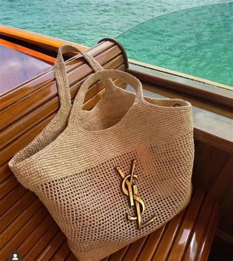 ysl raffia leare tote|YSL kate raffia bag.